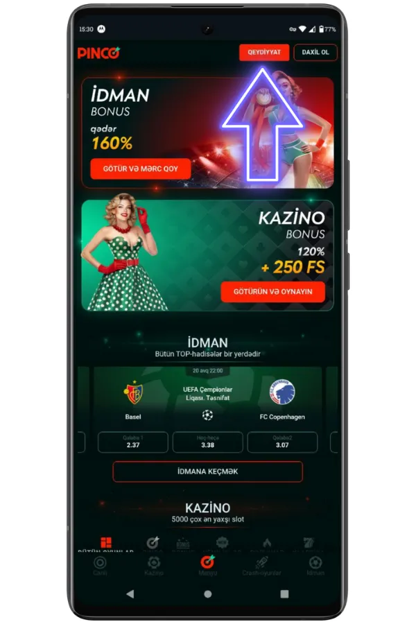 “Qeydiyyat” düyməsini basın