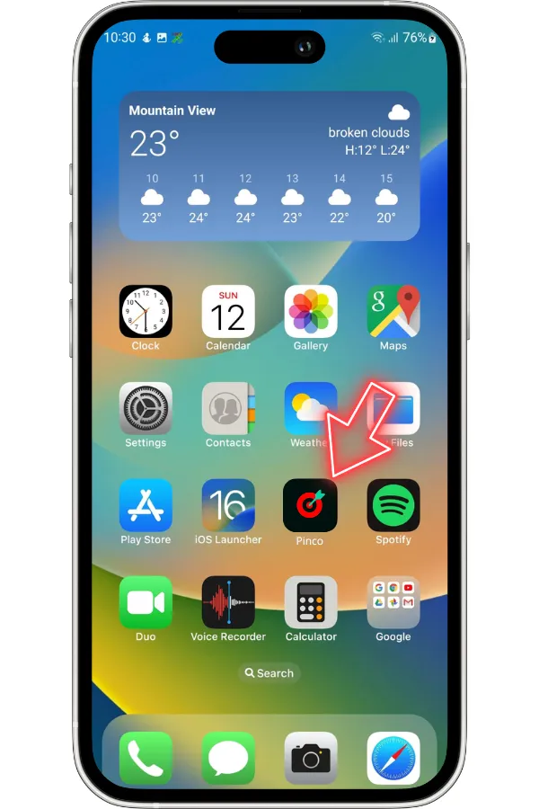 Tətbiqi görünən qısayoldan işə salın