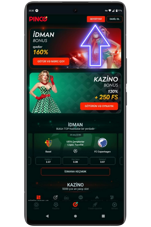 “Qeydiyyat” düyməsini basın